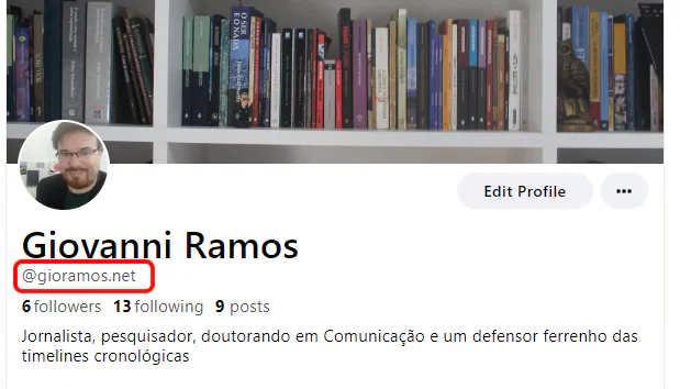 Nome personalizado no Bluesky