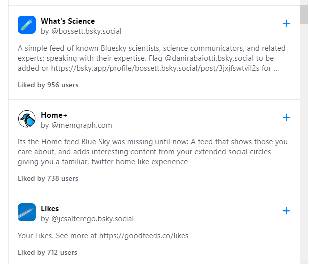 O Bluesky tem feeds próprios